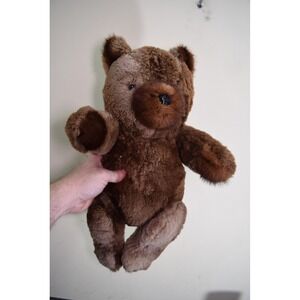 Vtg MOG M.O.G. Homemade Teddy Bear Stuffed Animal Plush 19" REAL MINK FUR ACCENT